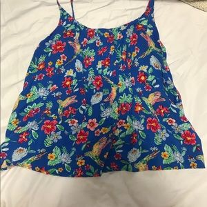 Blue floral tank top